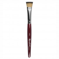 hf14 Кисть из волоса мягкой синтетики, плоская №14, ручка бордовая												