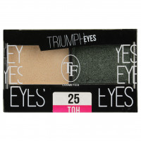 Тени для век двухцветные Triumph Eyes, тон 25 Песочный и Серо-коричневый