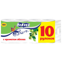 Туалетная бумага белая Яблоко 10шт
