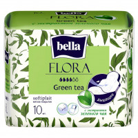 Прокладки Flora с экстрактом зеленого чая 10шт 