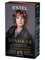 Великая Краска для седых волос, тон 6/75 тёмно-русый коричнево-красный